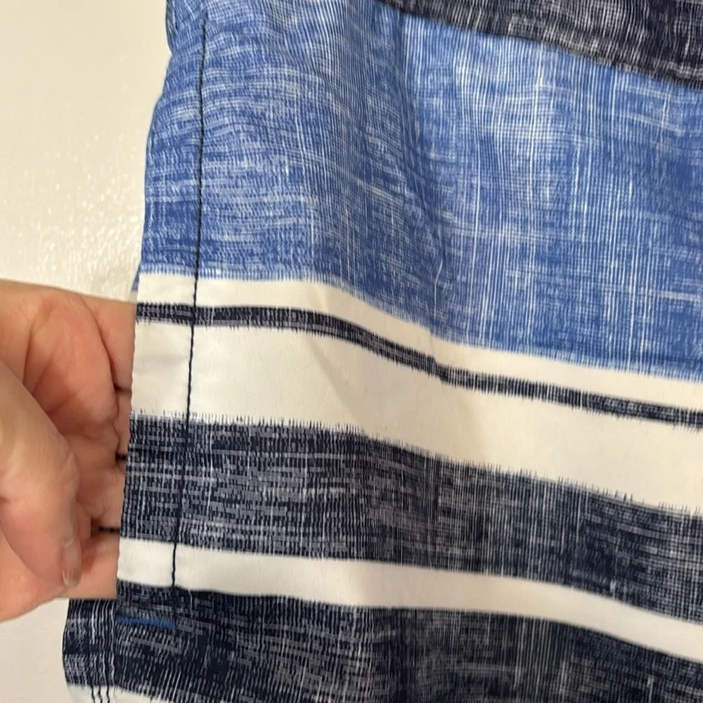 Goodfellow & Co Blue White Stripe Swim Trunks Shorts Large Beach Summer Vacation